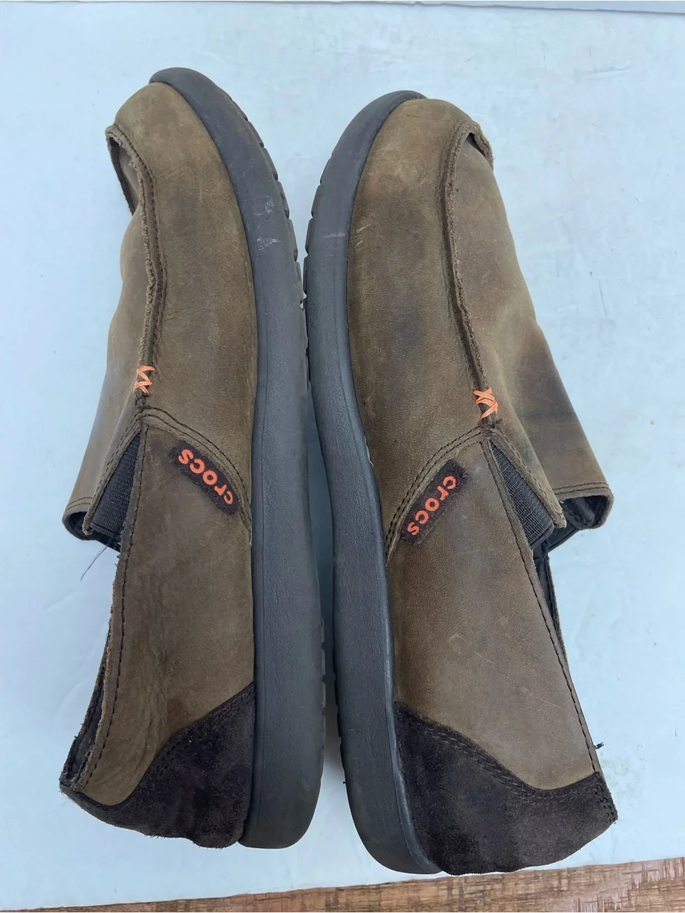 Mens crocs Santa Cruz brown nubuck leather 11